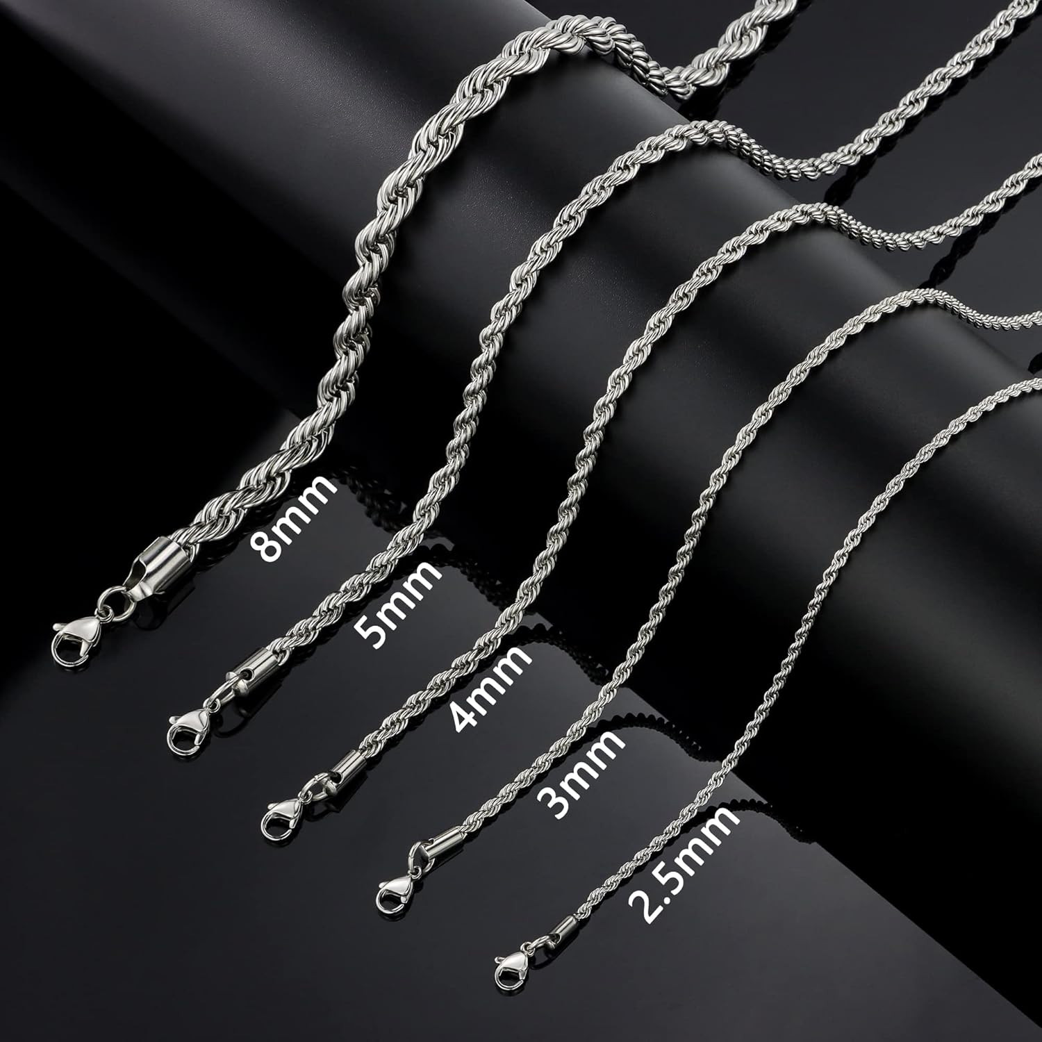 Twist Chain Necklace – Stainless Steel Rope Jewelry for Men & Women