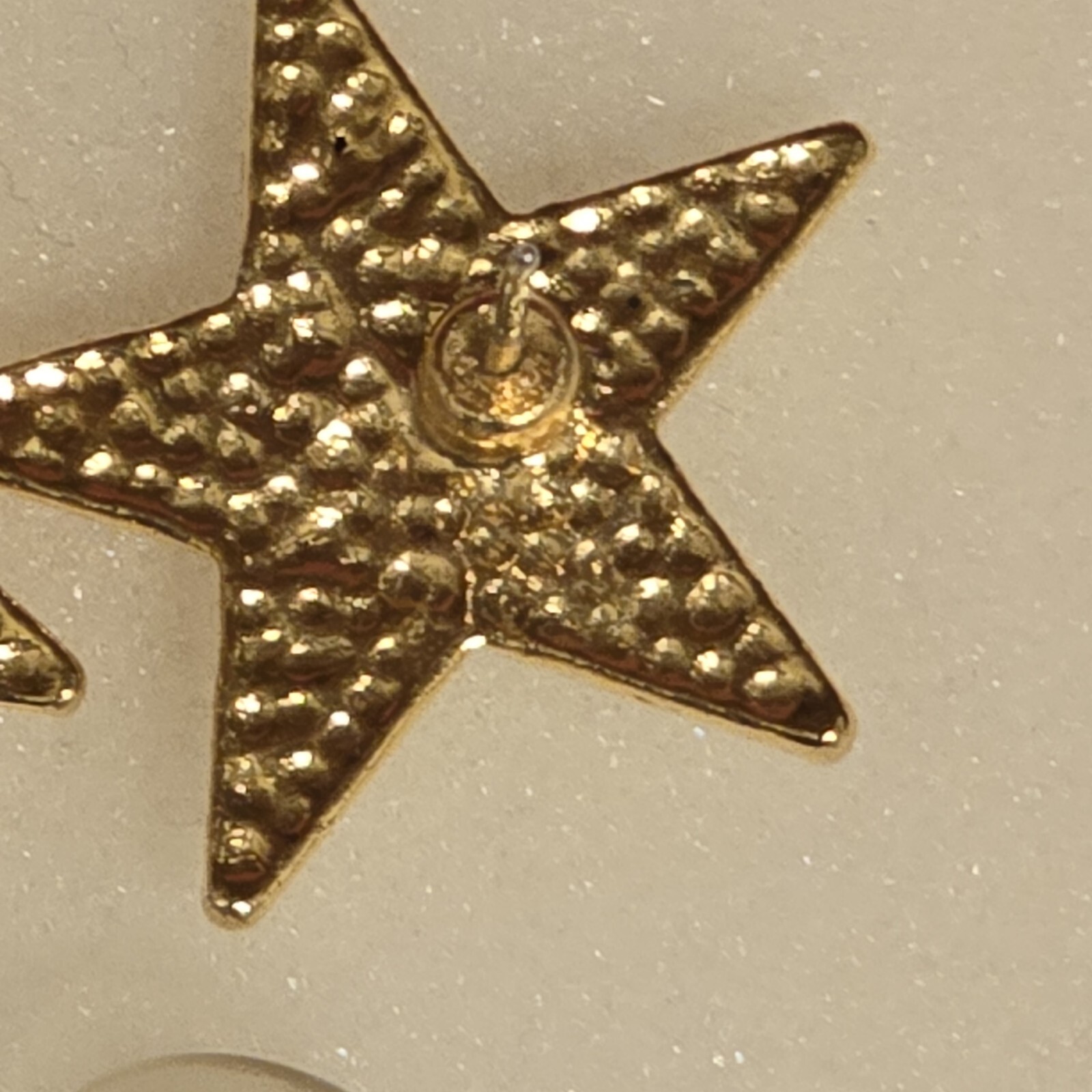 Vintage Gold Tone Cubic Zirconia Star Post Earrings For Pierced Ears 7/8″ inch