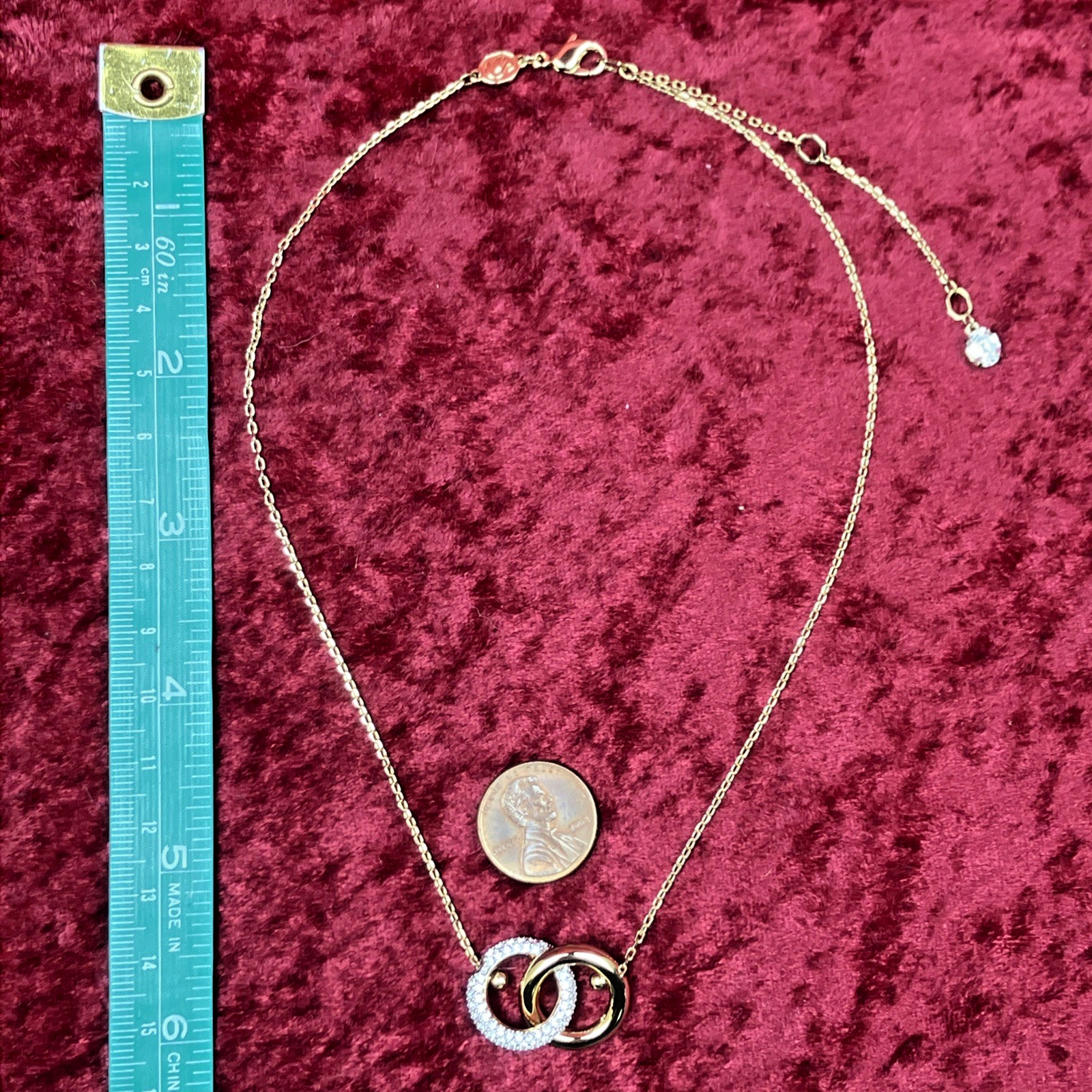Swarovski Dextera Interlocking Loop Pave Pendant Necklace NIB RP $189