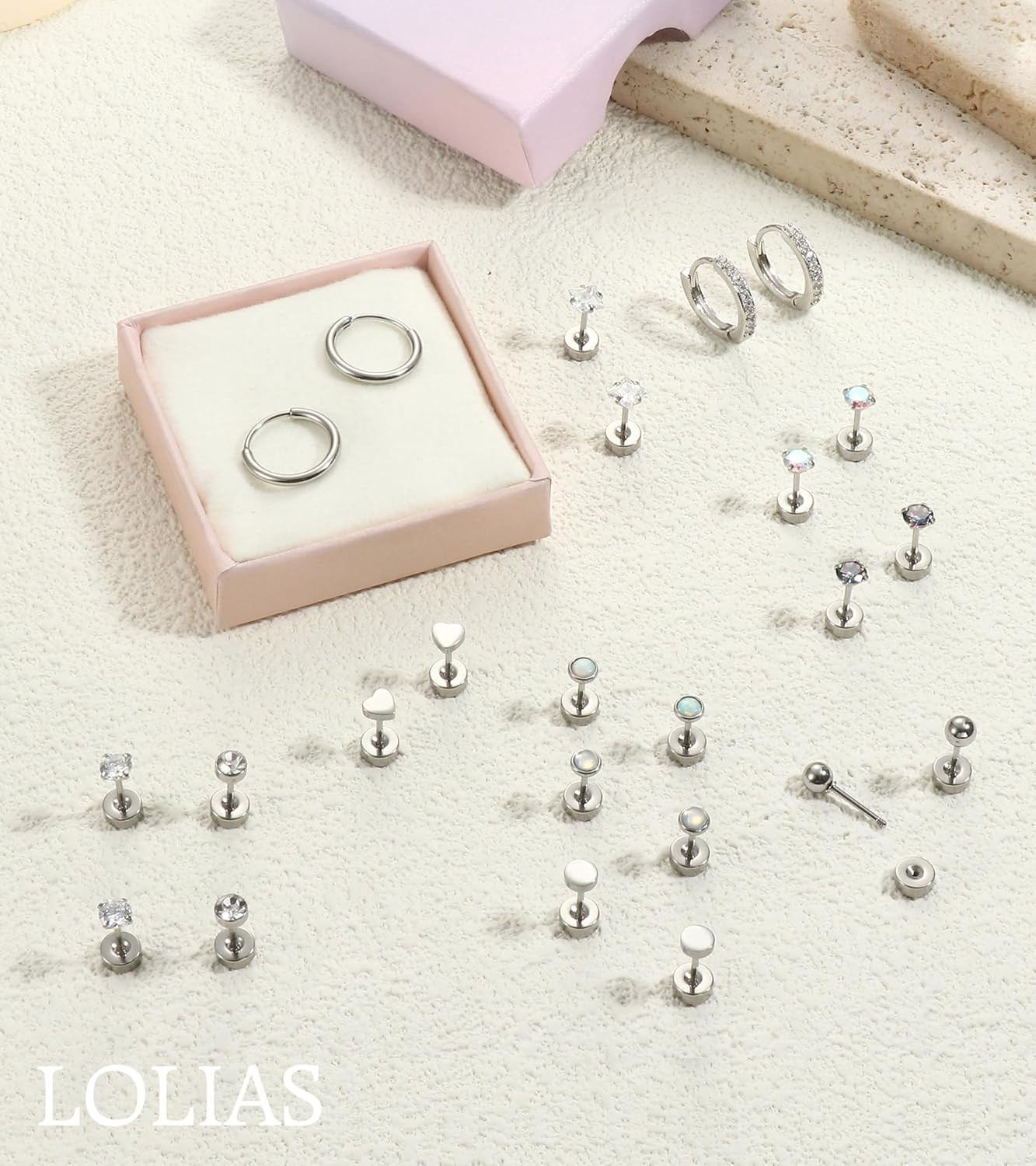Hypoallergenic Surgical Steel Earrings for Sensitive Ears-20G Flat Back Earrings