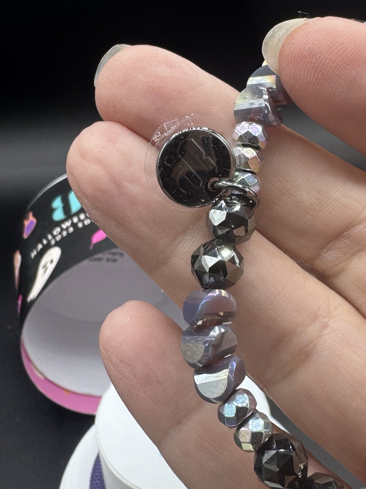 Bomb Party Halloween Stackable 4-Bracelet Set, Charm, Hematite Plated, RBP6275