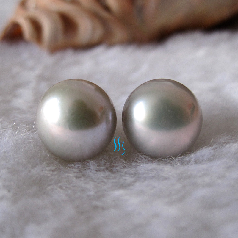 11.5-12.0mm Freshwater Pearl Earrings Stud Earrings AC——MORE COLORS