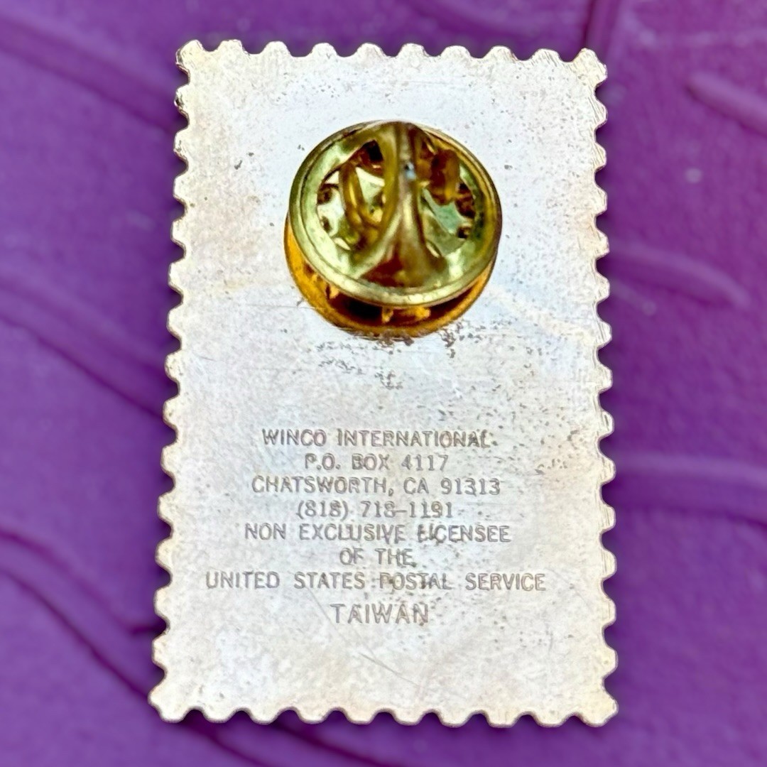 Vintage USPS South Carolina Stamp Pin Carolina Wren Jasmine Enamel 20c Lapel Pin