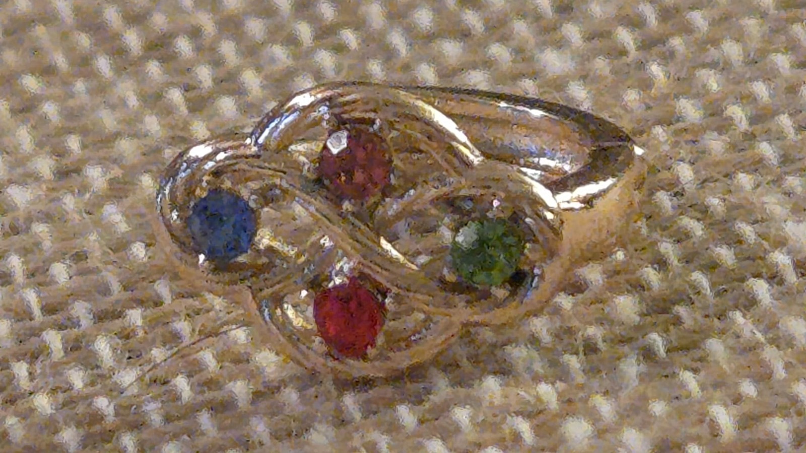 Celtic Knot 10mm Pierced Gold toned mini Colored (red, green, blue & pink)…
