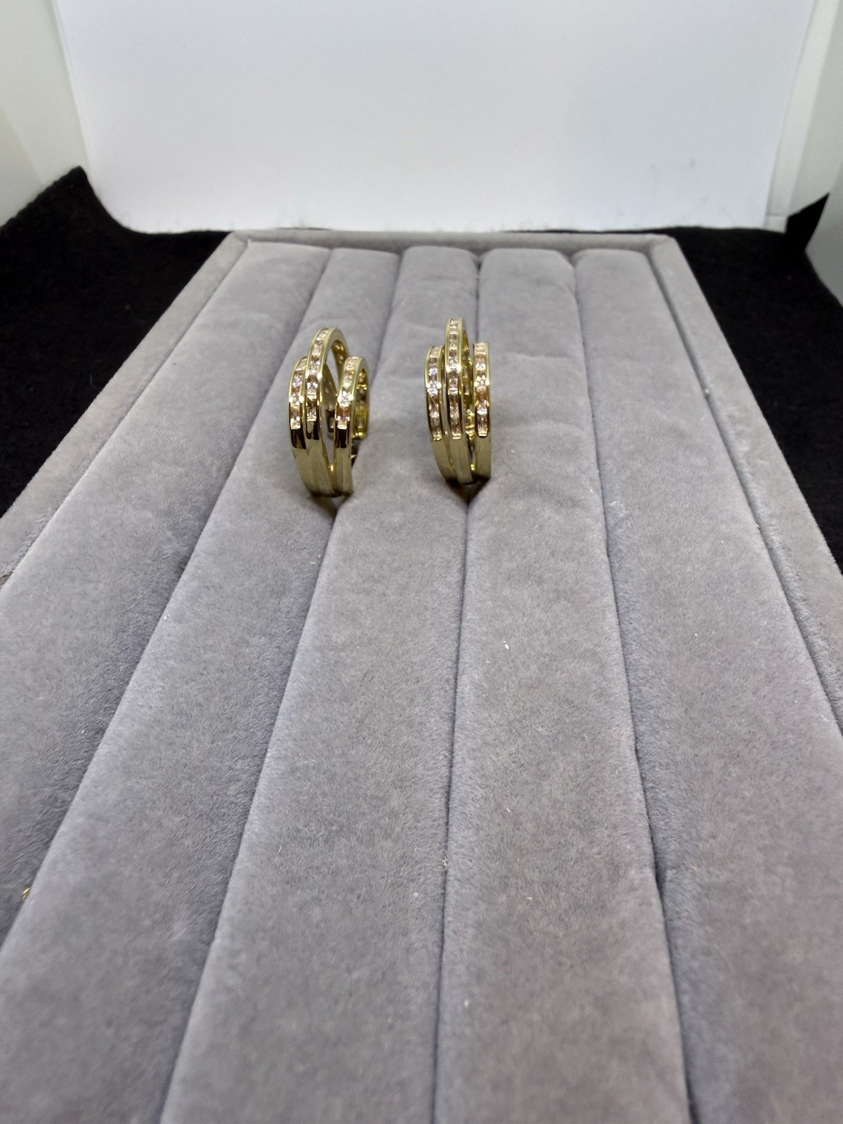 Simulated Diamond Hoop Earrings In Goldtone 1.00 Carat, 1 Inch