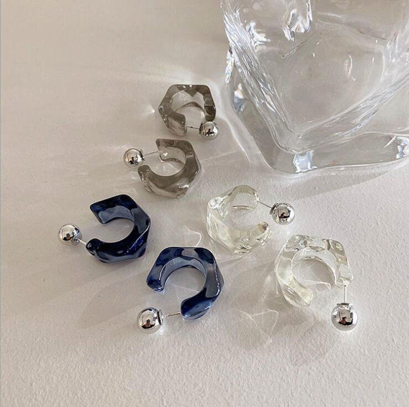 Irregular Resin Acrylic Earrings Trendy Beautiful C-shaped Geometric Jewerly
