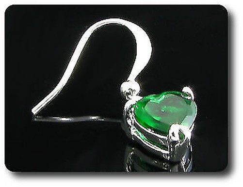 Earrings Emerald 0 3/32×0 9/32in Gold Plated White 18 K&n