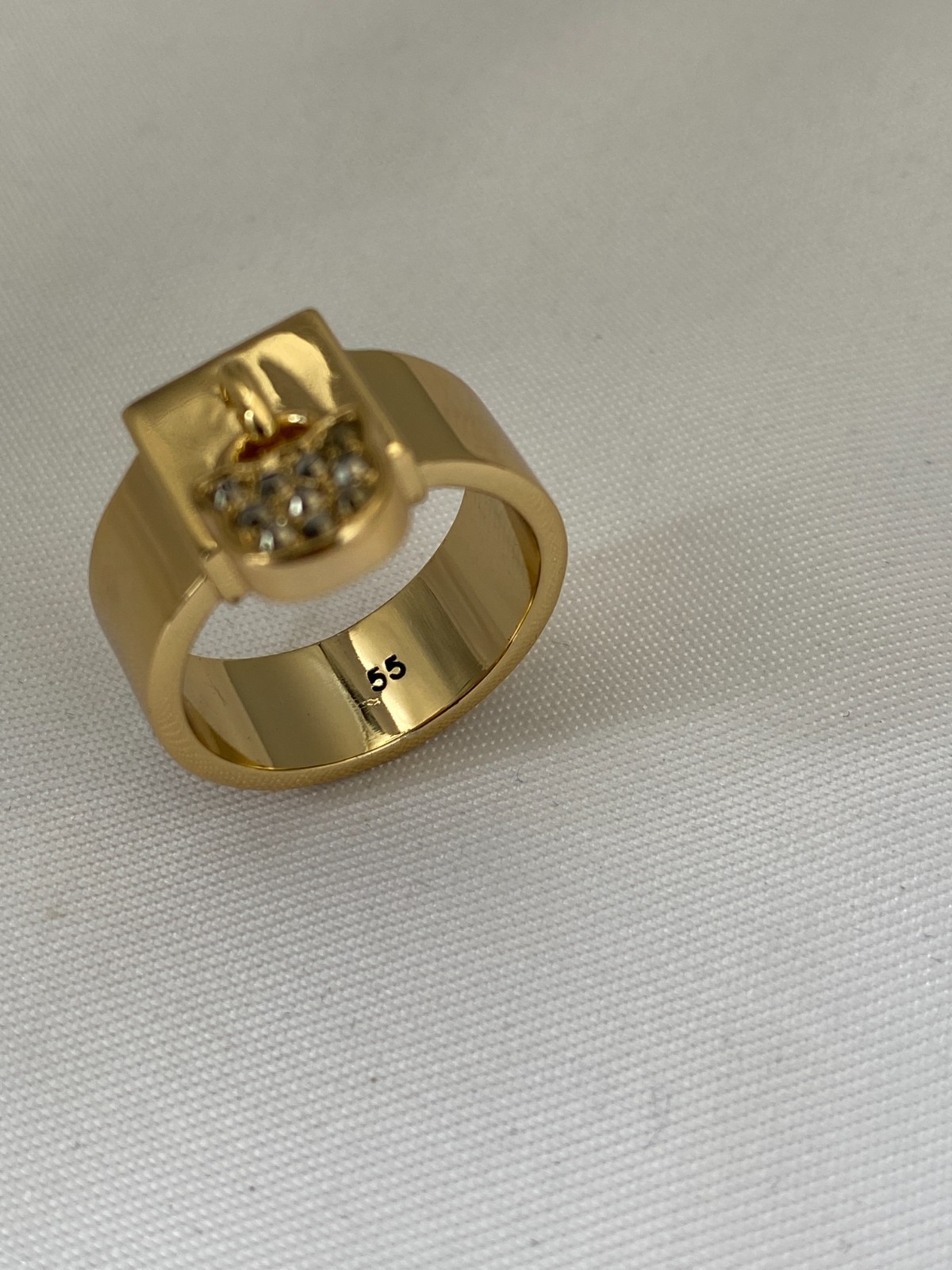 Karl Lagerfeld Choupette Lock Ring with Crystal from Swarovski – size medium