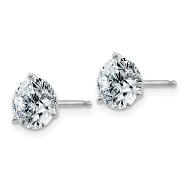 0.44 CT Lab Grown Diamond stud Earing for women 925 Silver 14k White Gold Plated