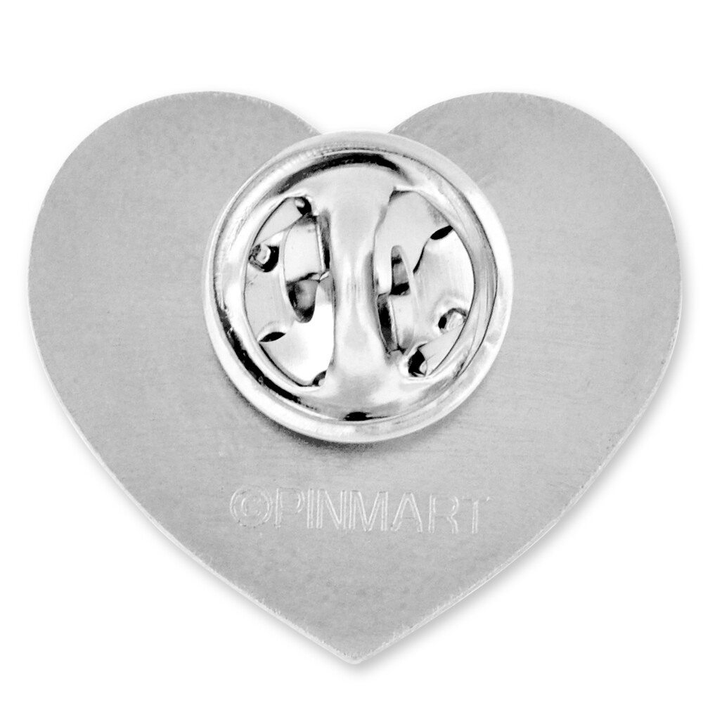 PinMart’s Breast Cancer Awareness Heart Words Enamel Lapel Pin
