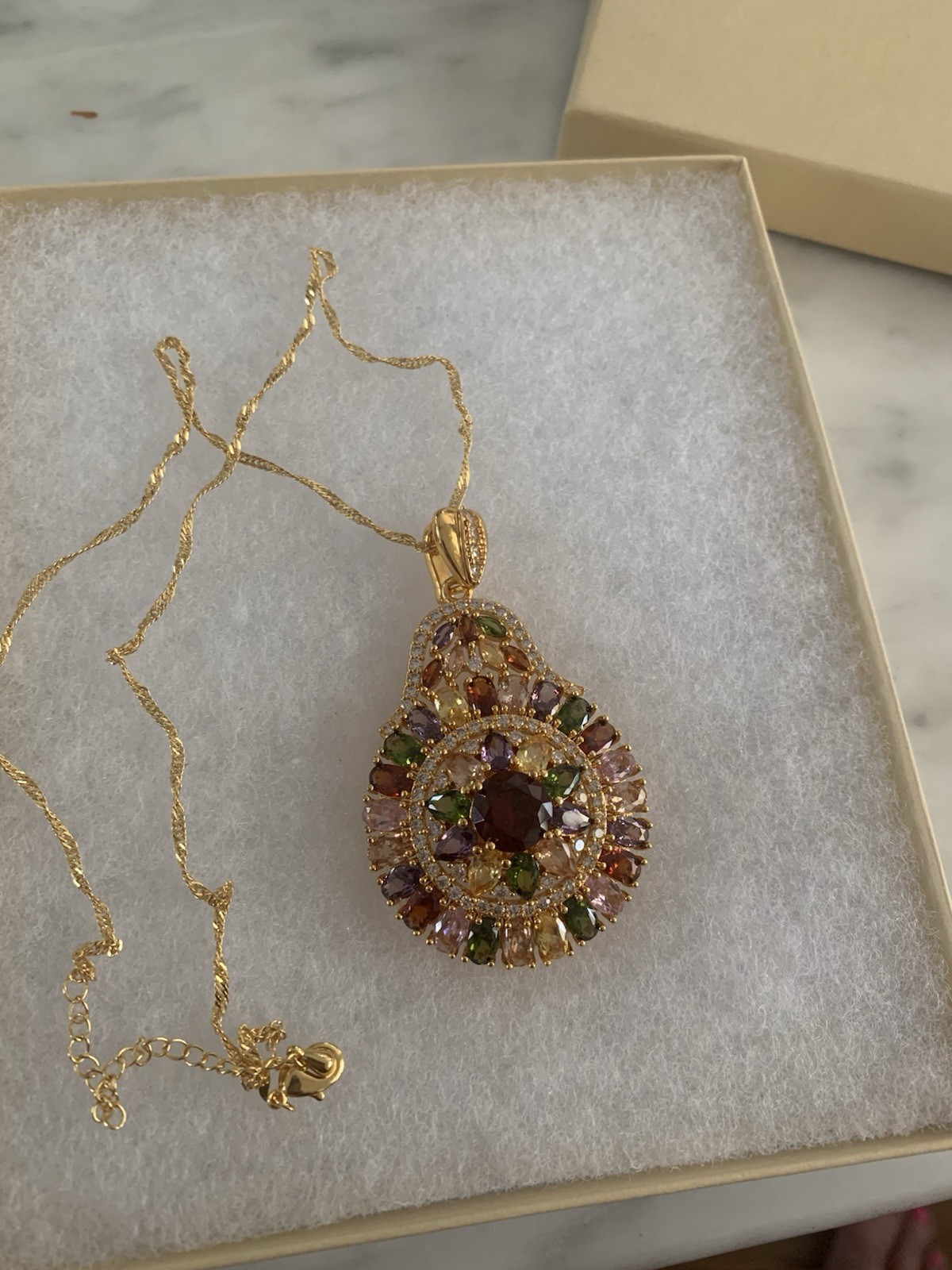 Retro Bohemian Synthetic Synthetic Zirconia 20 Inch Pendant.