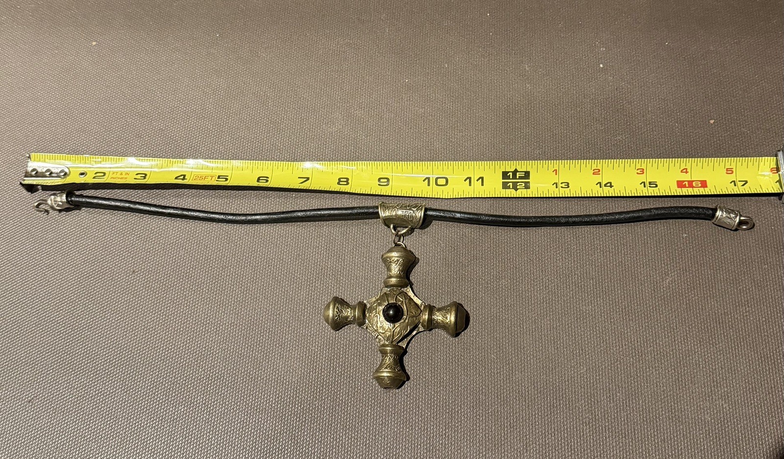 Donna Karan & Co Vintage Signature Bronze Large Cross