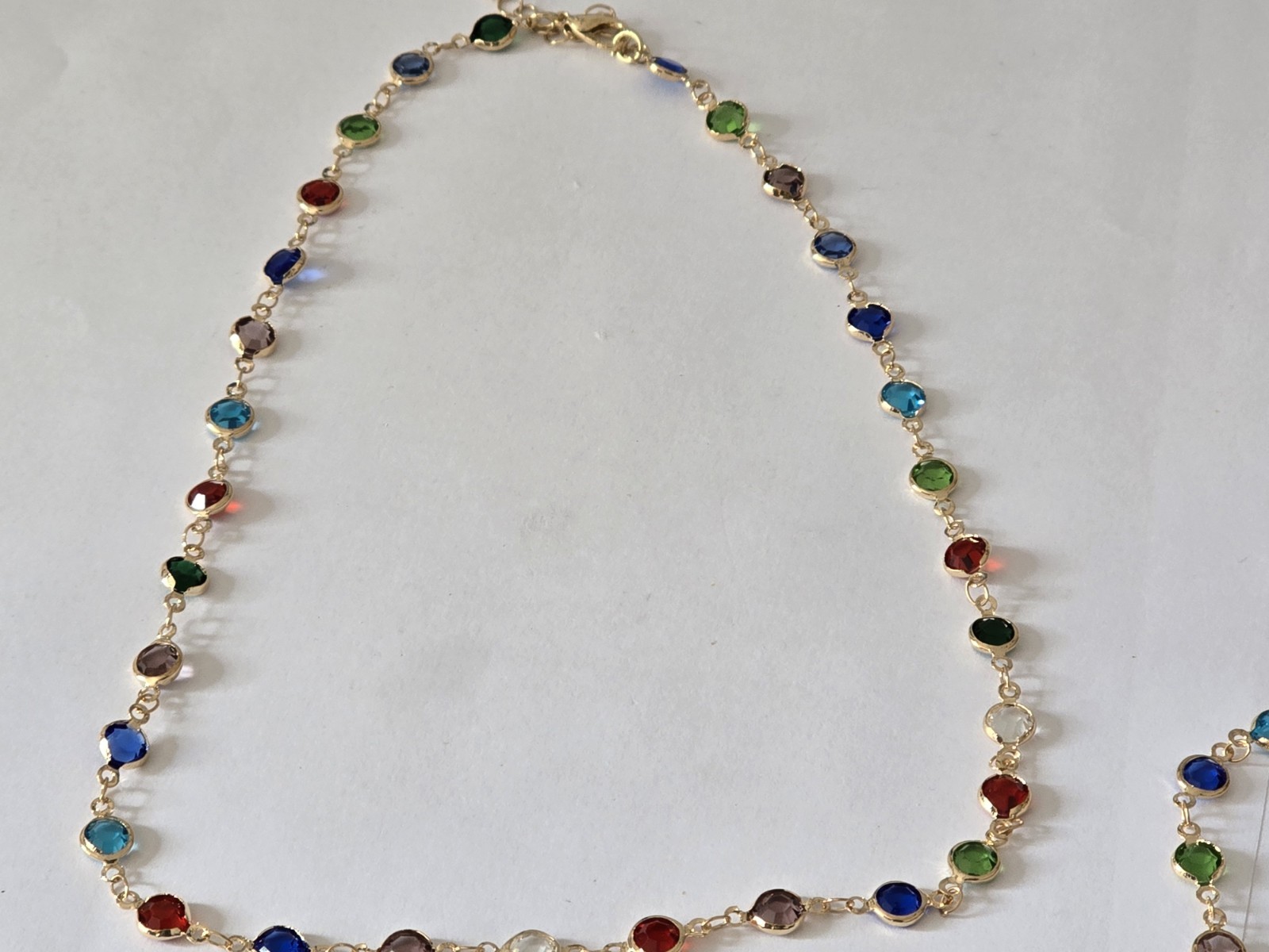 Gemstone Necklace Matching Bracelet Set For Teenage/adults Jewellery Box