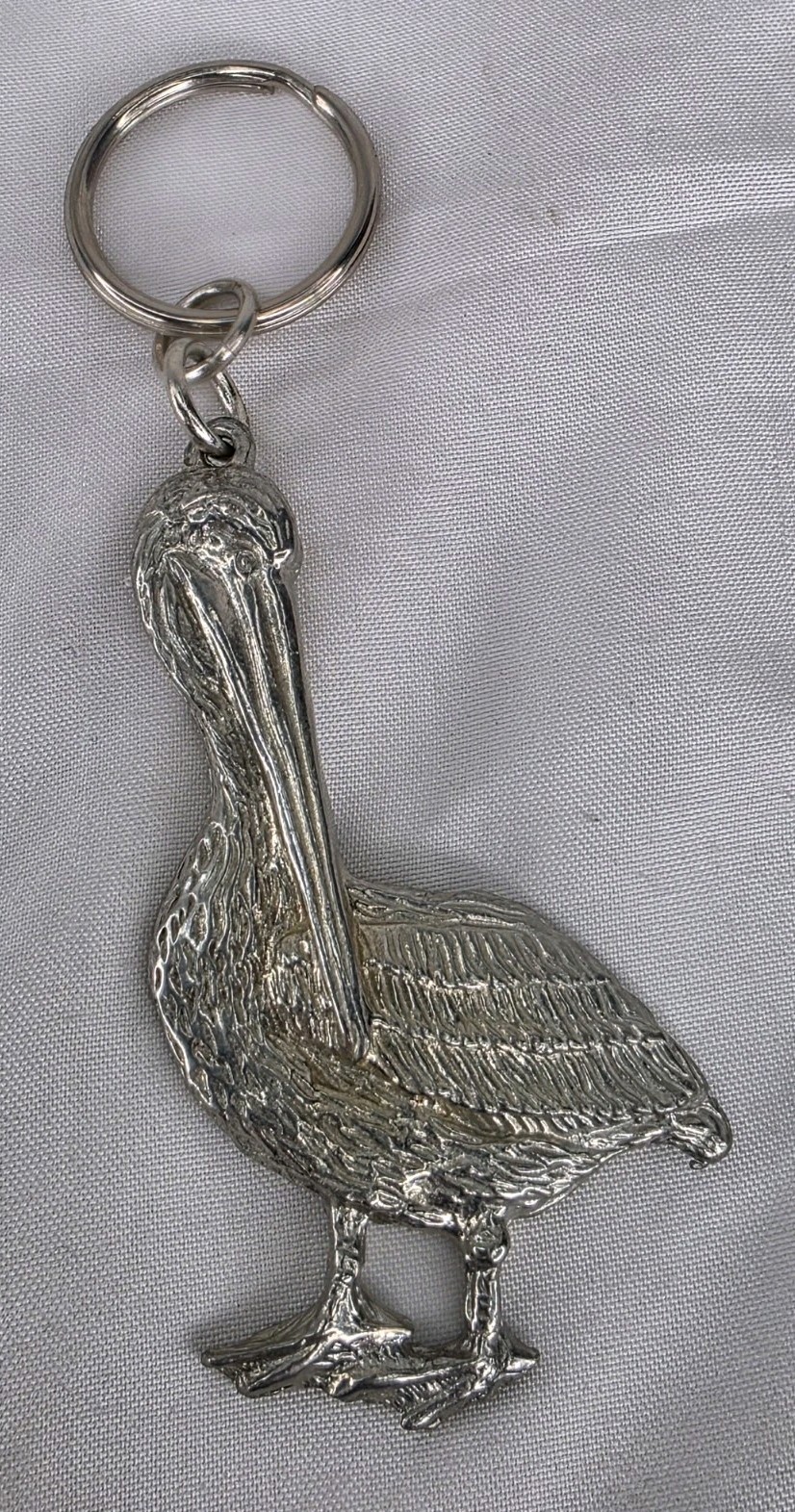 Vintage Maurice Milleur Pewter Standing Pelican Pendent Signed 1988