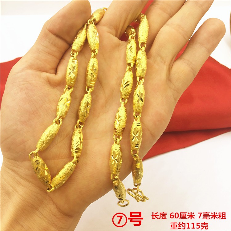 22K 23K 24K Thai Baht Yellow Gold necklace for men