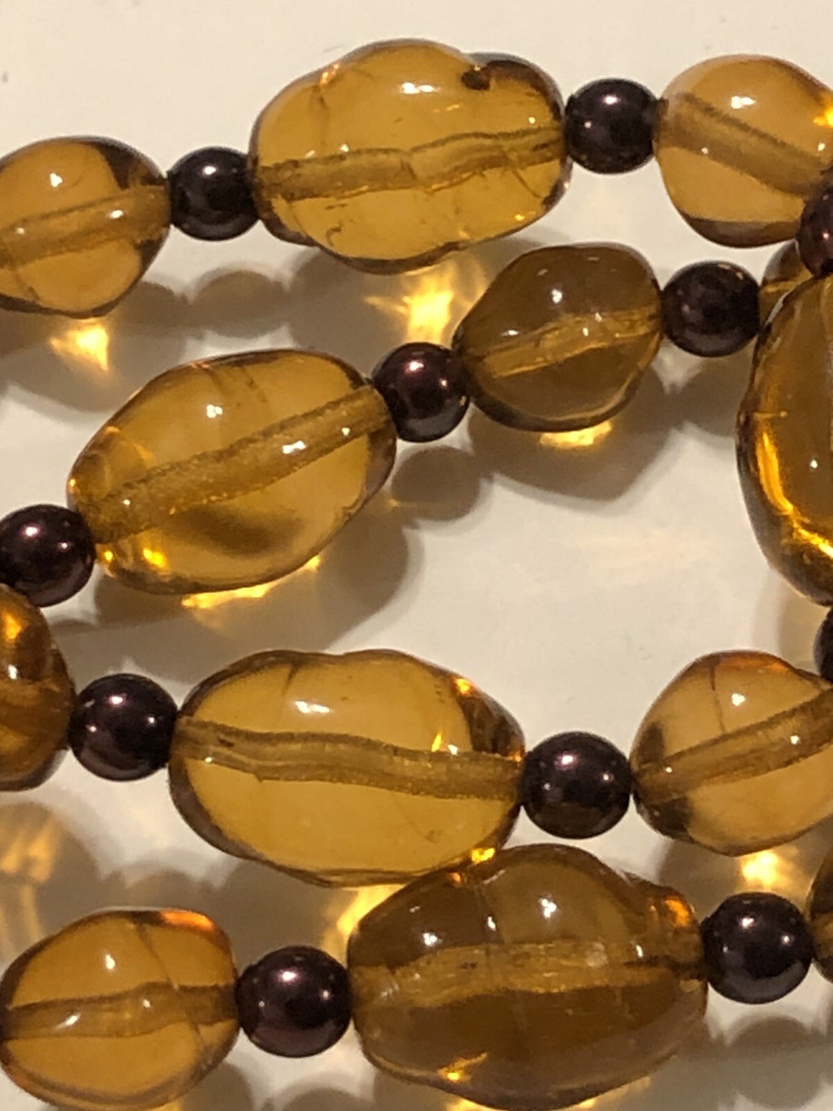 Joan Rivers Amber 25” Chunky Beaded Necklace Signed Free Shipping
