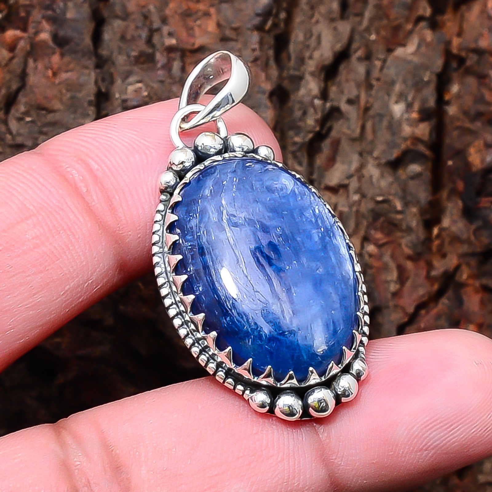 Kyanite – Nepal Gemstone 925 Sterling Silver Jewelry Pendant 1.74″ P10958123917