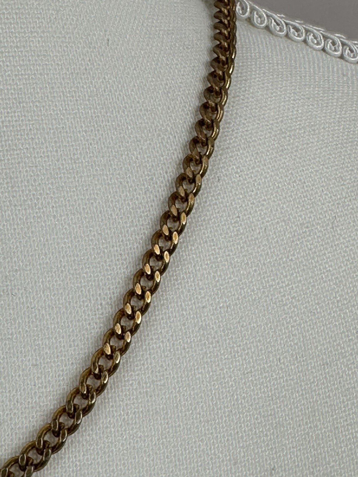Gold Tone Textured Chain Necklace