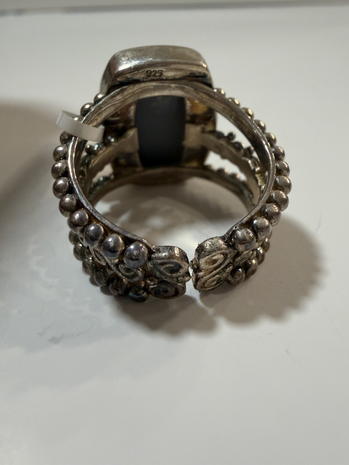 VTG Sajen 925 Sterling Silver Gold Pyrite DruzyStatement Ring Size 9.5. 13.8g