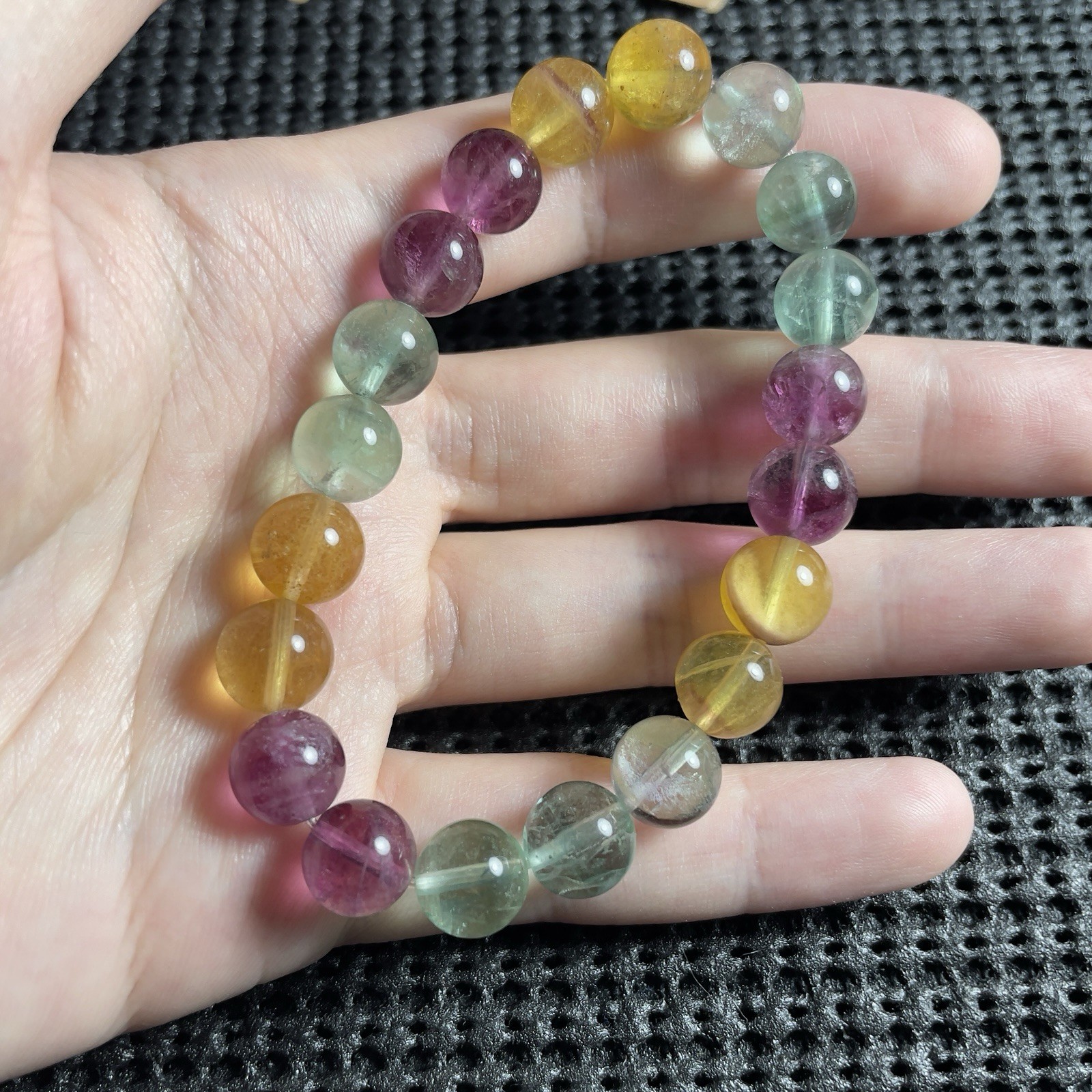 Top Quality 10mm Fluorite Natural Stretchy Bracelet Gemstone Reiki Healing Gift