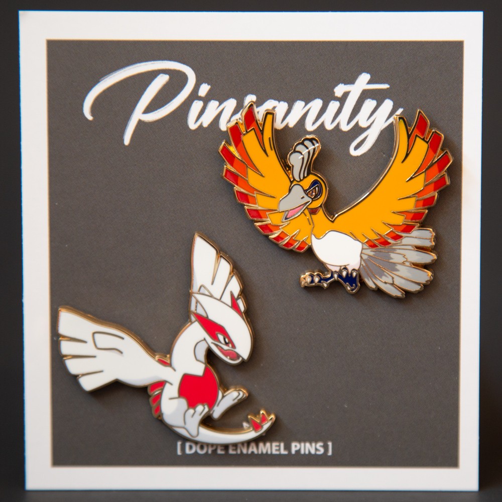Shiny Lugia and Ho-oh Hard Enamel Pin Set – Fast shipping from USA – Pokemon