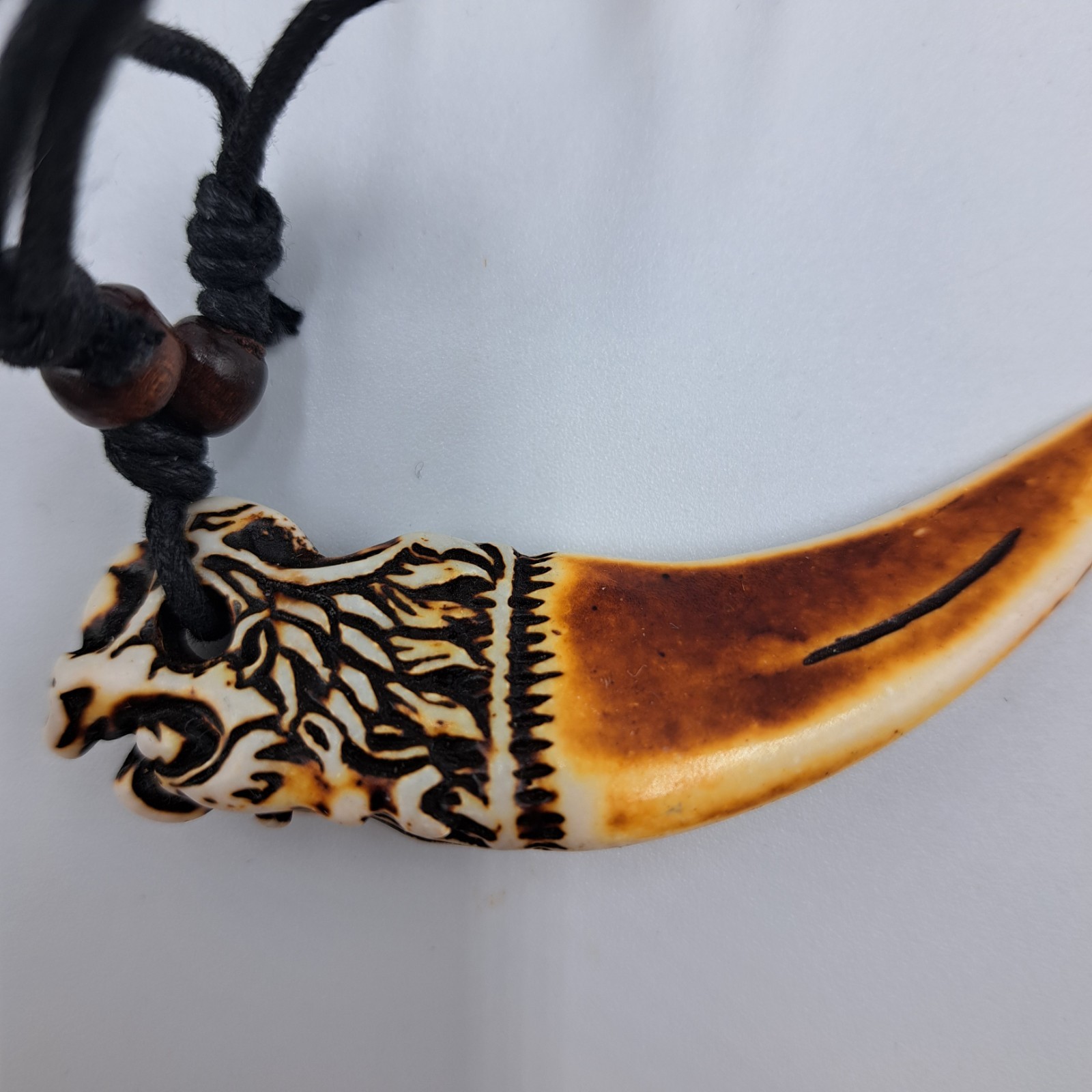Tribal Claw Resin Necklace Adjustable 16-30 Inches