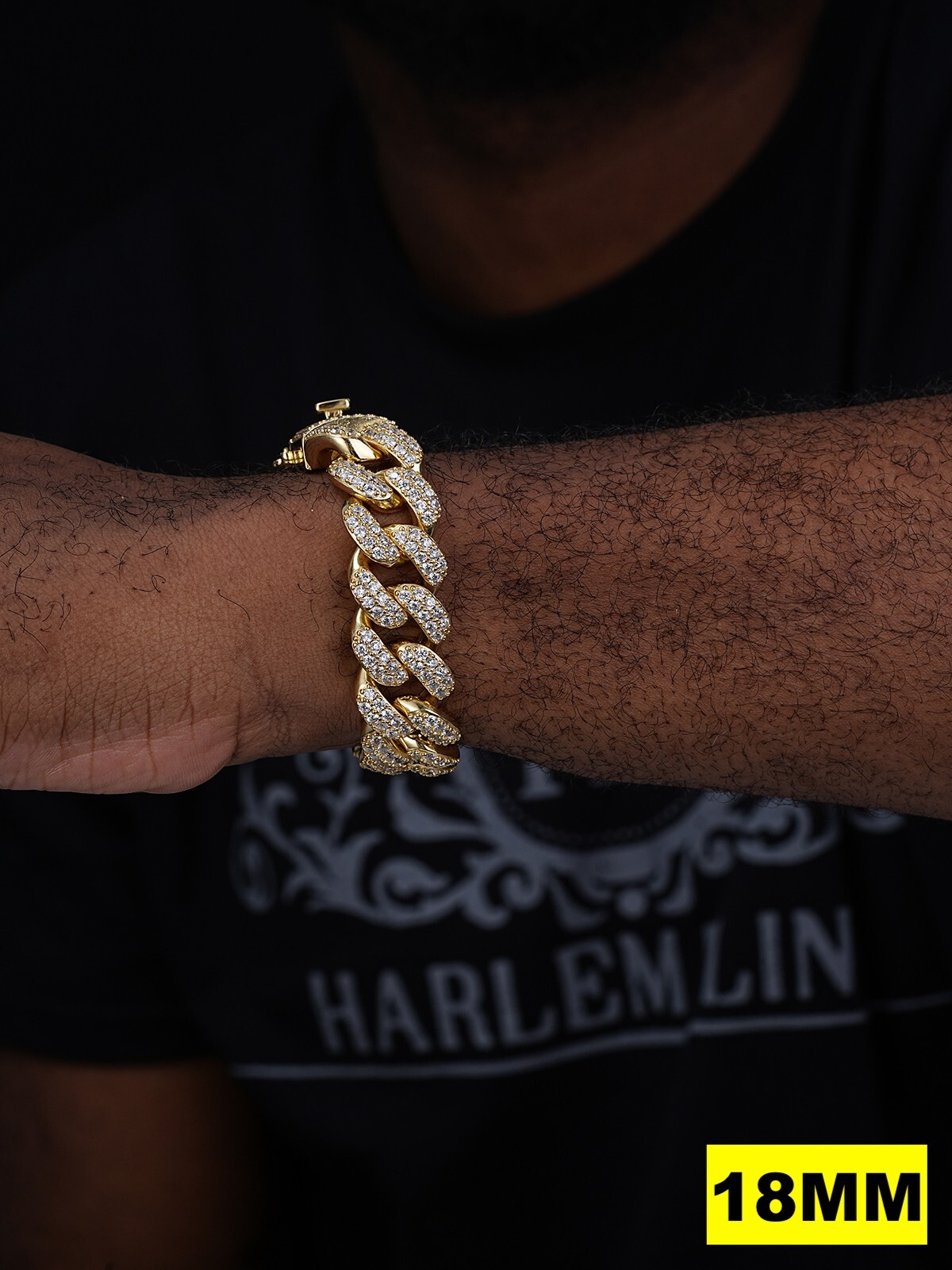 Real Miami Cuban Link Bracelet MOISSANITE 14k Gold Plated 925 Sterling Silver