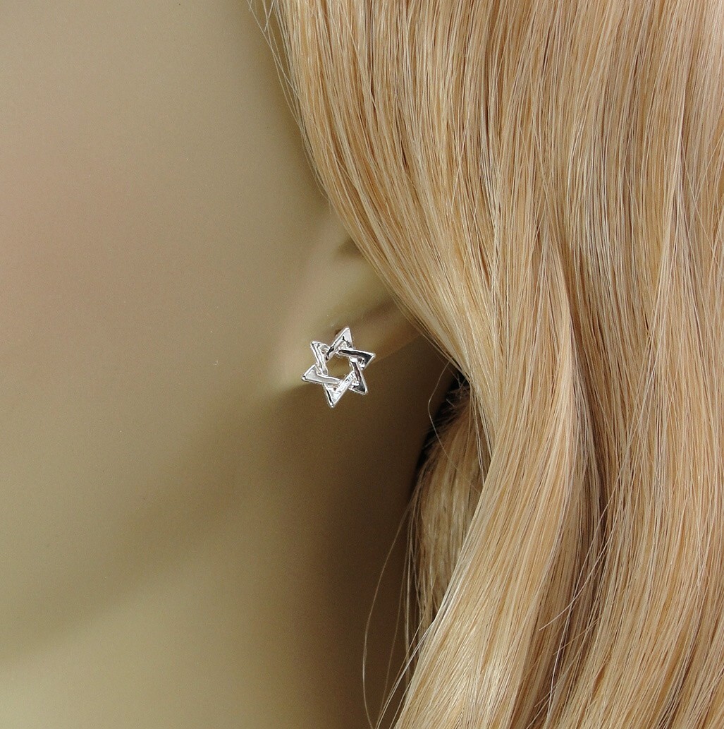 Star of David Earrings- Silver Jewish Post Earrings -Star of David Stud Earrings