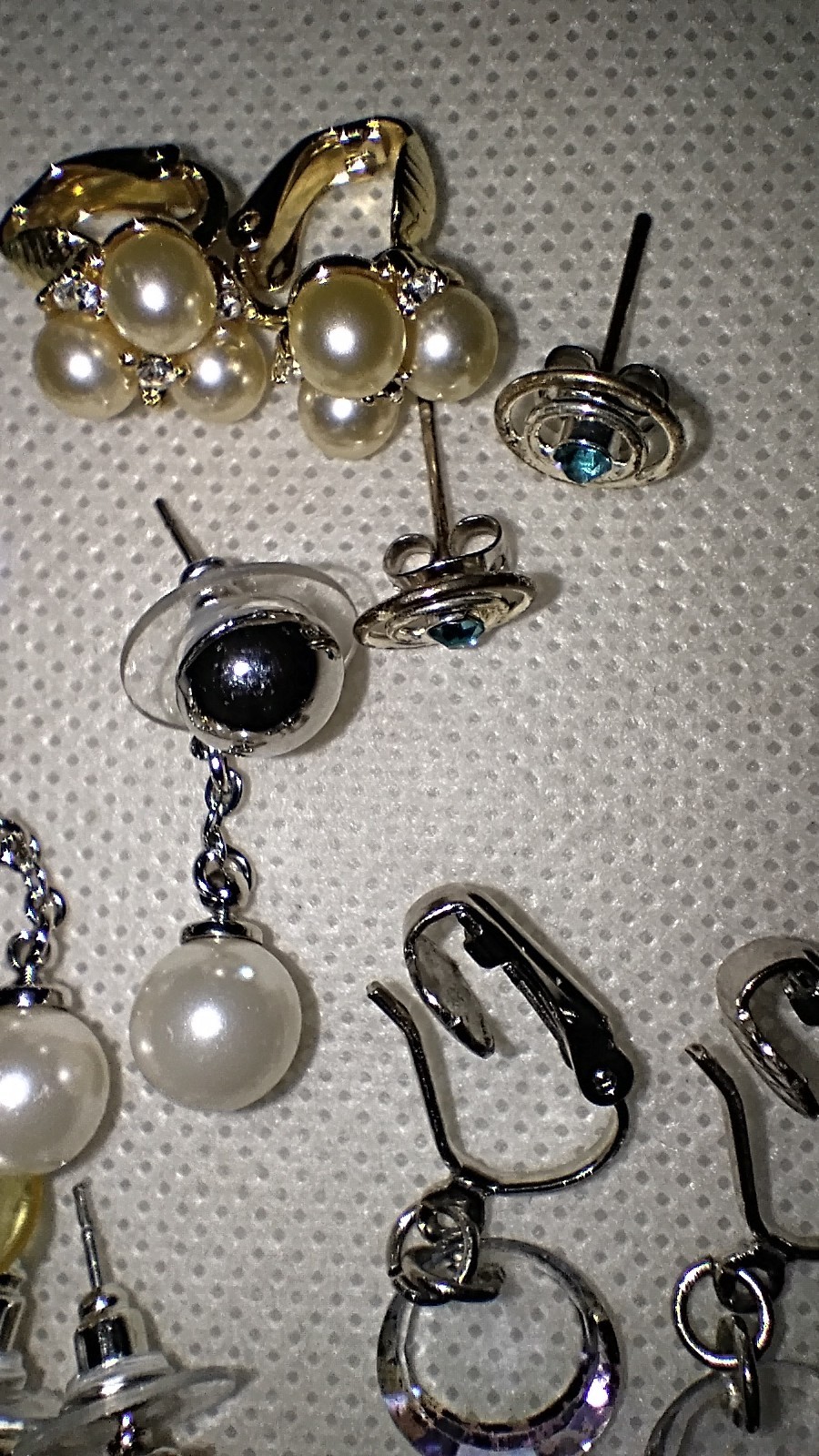 8 Pair Earrings Lot, Beaded, Dangle Pierced Clip on Chandelier Drop Mixed Styles