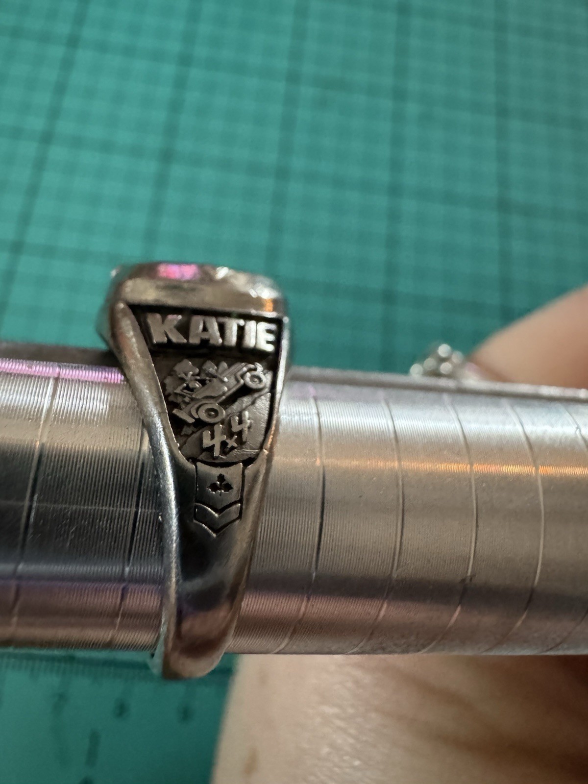 2006 Silver Purple And Clear Stone Class Ring Festering 4×4 Truck Missing Stone