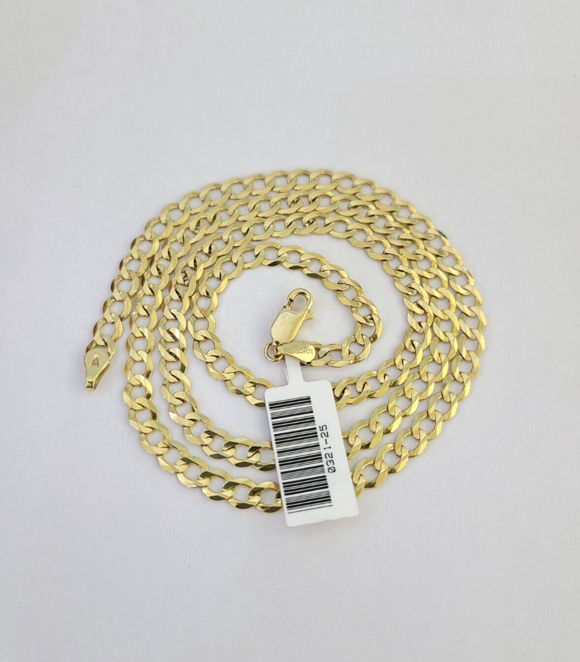 Solid 10k Gold Chain 22 Inch Necklace Cuban Curb Link 5mm REAL 10KT