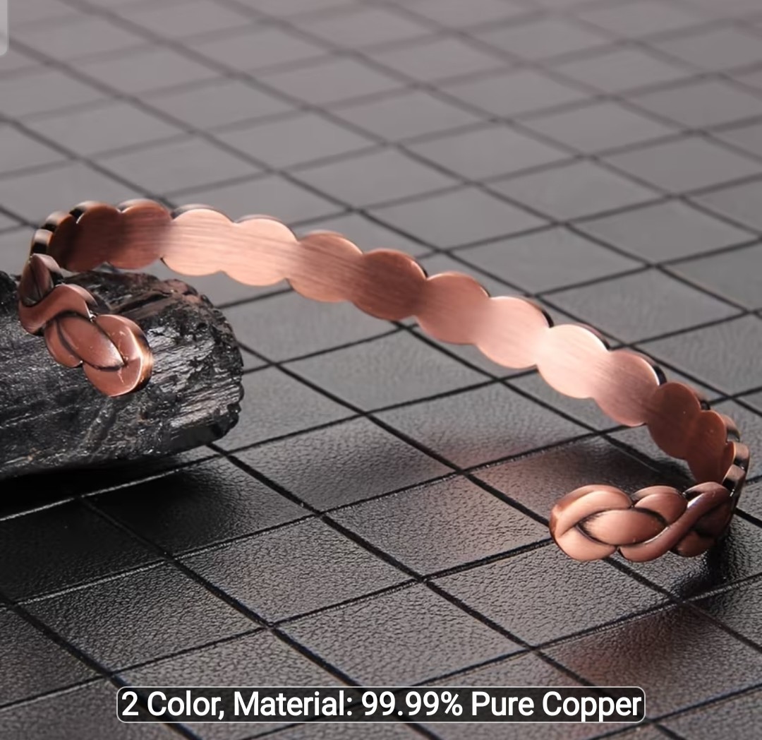 CLEARANCE SALE Pure 99.9% Çopper Adjustable Weaved Open Bracelet