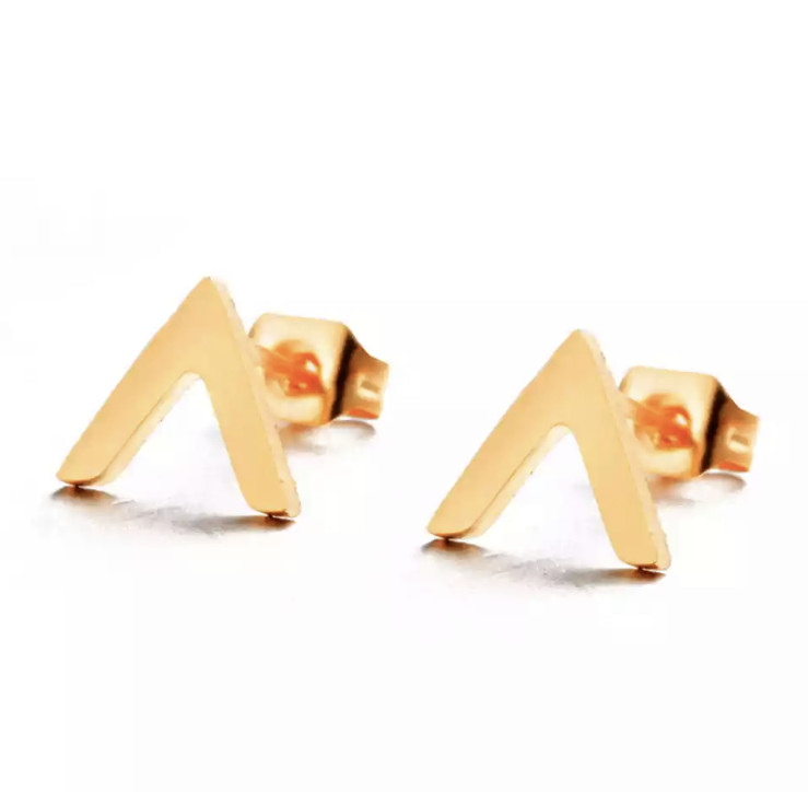 Women’s Fashion Jewelry Earrings V Shape Gold Silver Color Stud 68-11