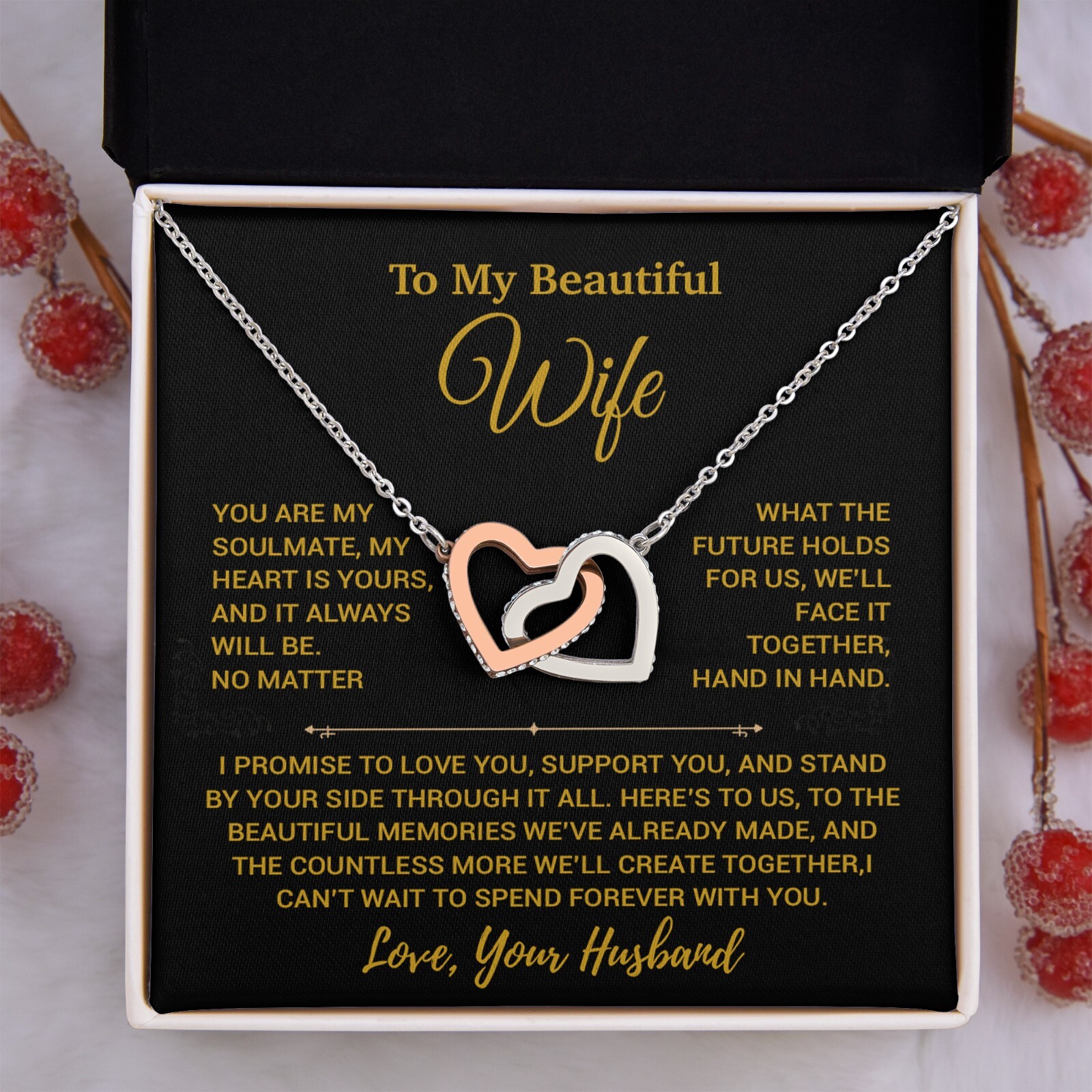 To My Wife Necklace, Vanlentines Gifts For Women, Anniversary Gift For Wife