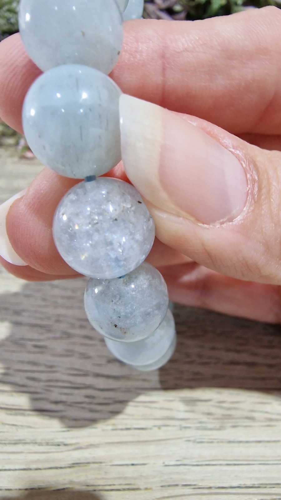 Aquamarine Crystal Beads Bracelet Elasticated 11.7mm