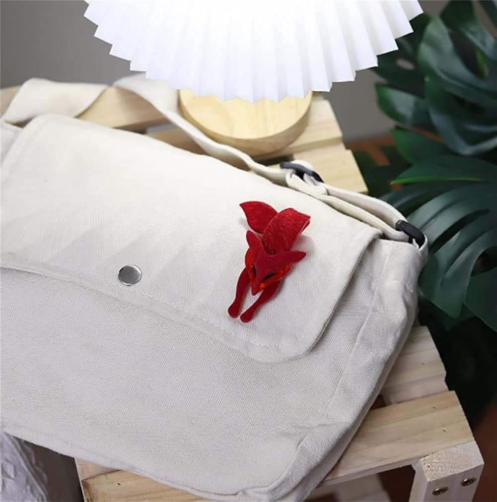 Fashion Fox Pin Brooch for Women Big Cute Acrylic Animals Brooch Lapel Pin Vinta