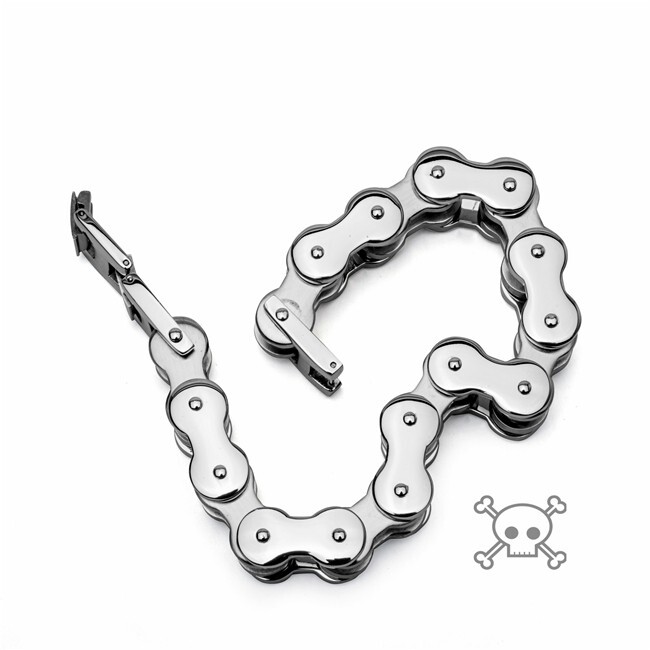 9 in X 18mm Stainless Steel Motorcycle Bike Chain Link Bracelet Gifts US Seller