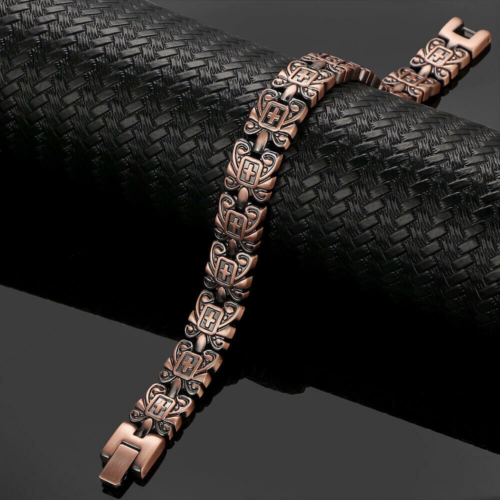 Classic Solid Copper Magnetic Bracelet Men Arthritis Pain Relief Stress Antique