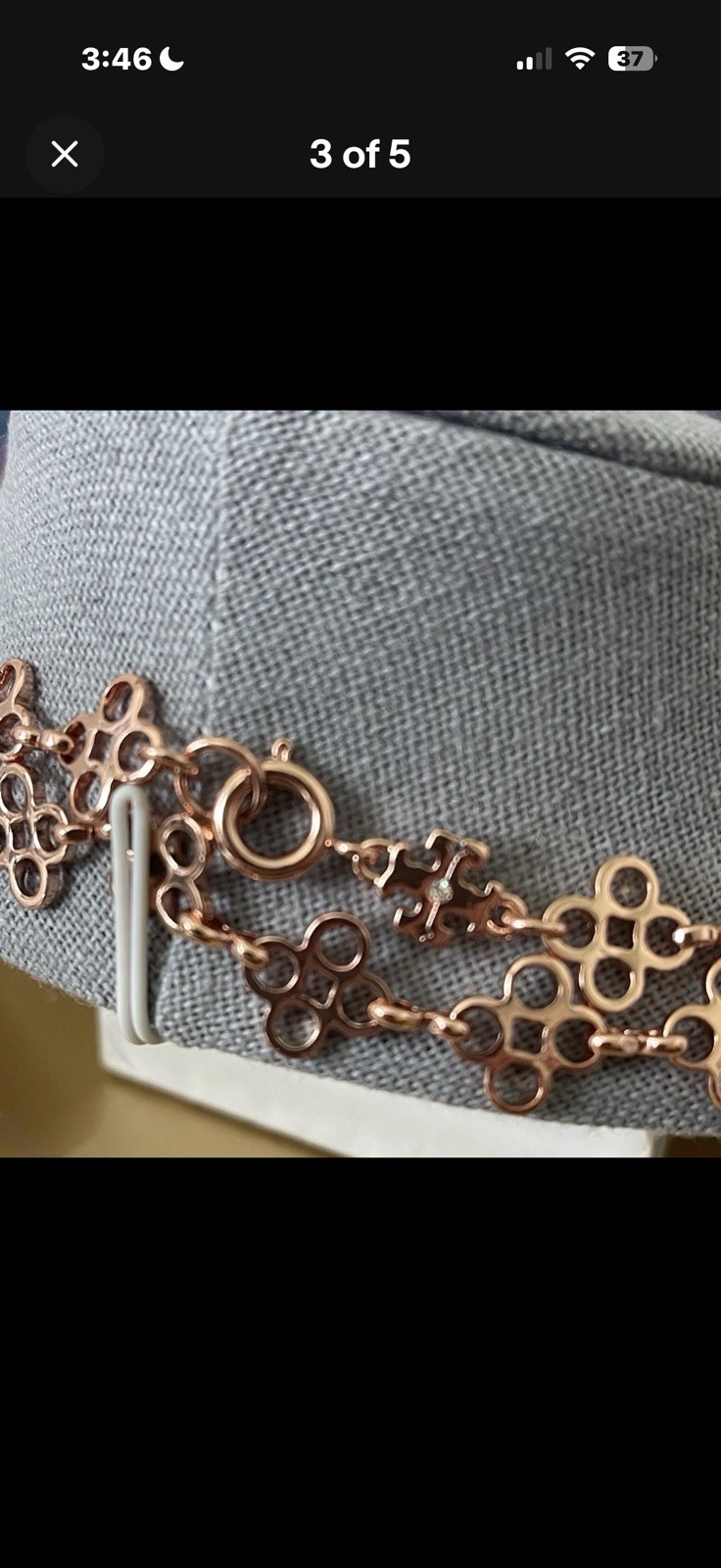 Tory Burch Mini Clover Necklace Gold Length 32” New w Tags + Dust Bag