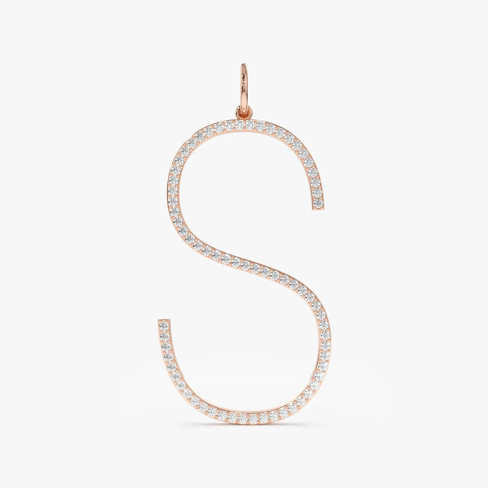 Lab Grown 1.00 Ct Round EF VS Diamond Initial Letter Necklace in 14K Solid Gold