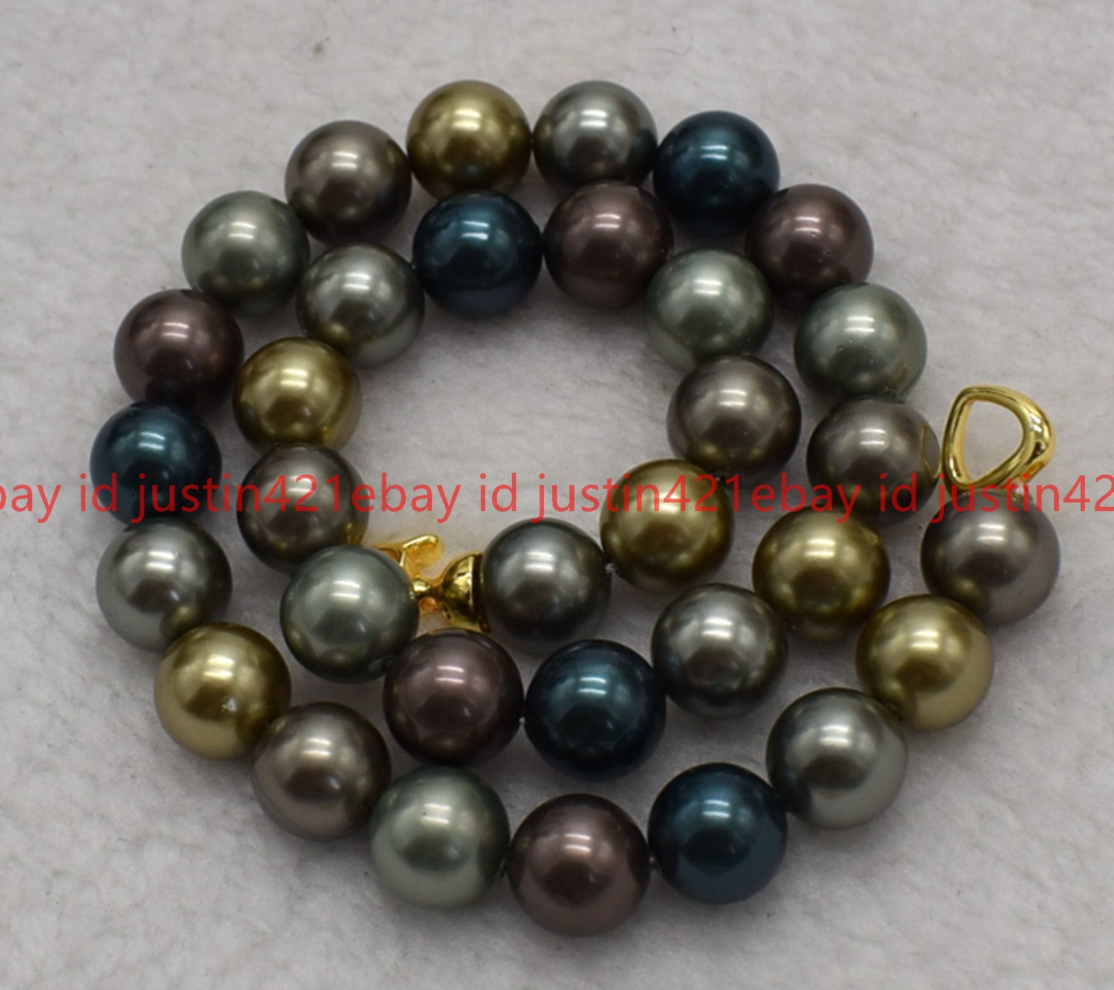 8mm 10mm 12mm 14mm Multicolor Round South Sea Shell Pearl Necklace 18” AAA