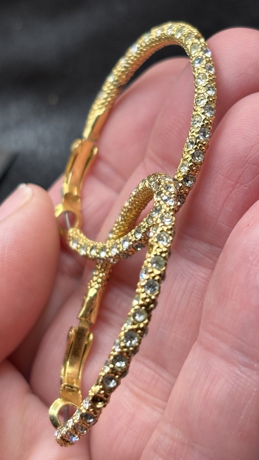 Hoop Earrings Lot Gold Tone Twisted Textured 8 Pair