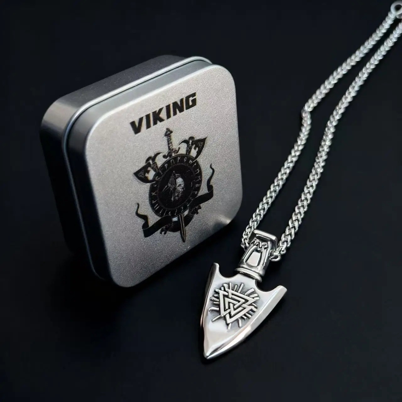 Odin Viking Rune Pendant Necklace | 316L Stainless Steel Men Jewelry Gift