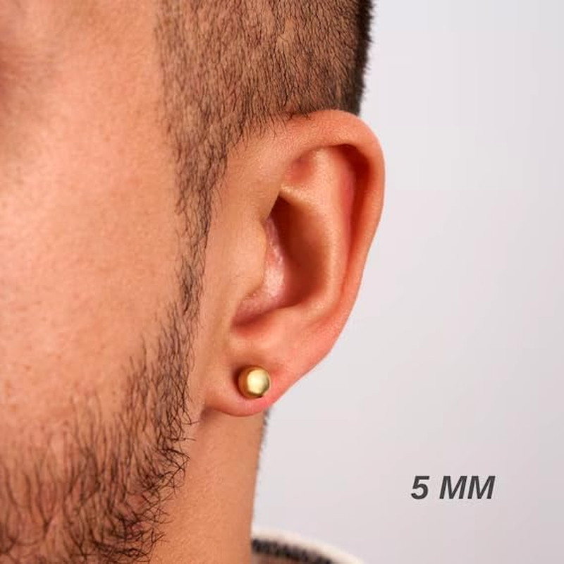 15 Pairs Surgical Steel Ball Stud Earrings Set | Fadeless, PVD Plating, Stainles
