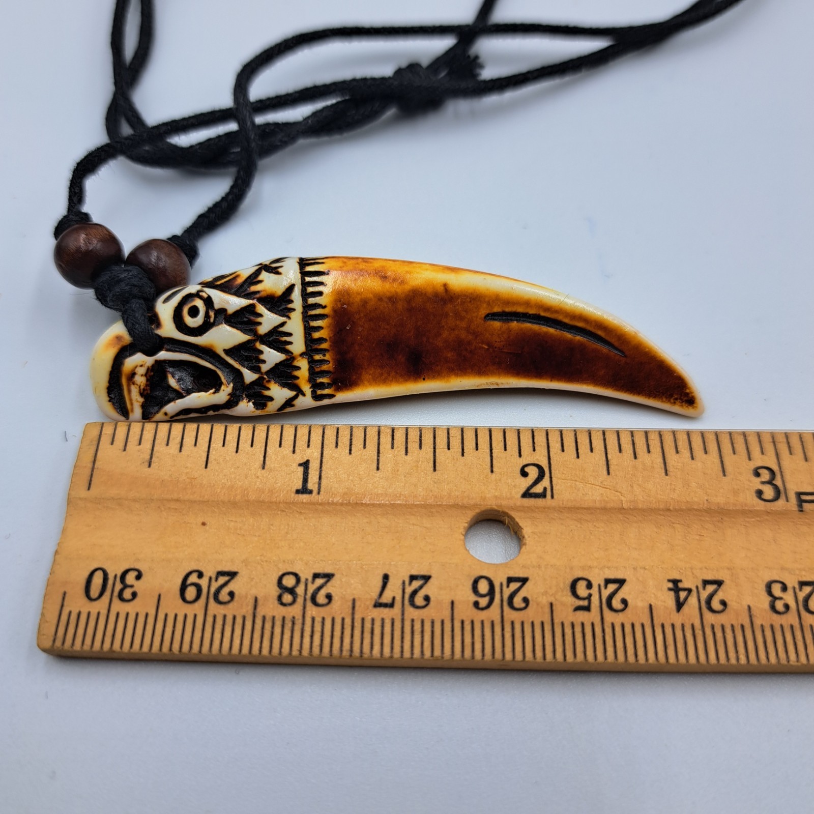 Tribal Claw Resin Necklace Adjustable 16-30 Inches
