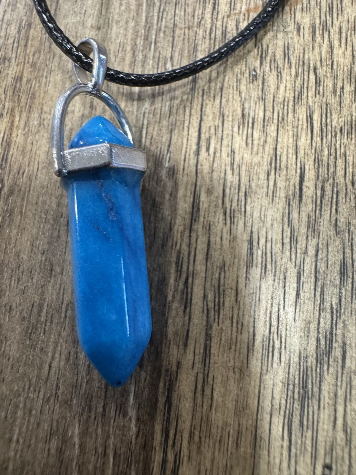 Blue Hexagon Pendannt Necklace