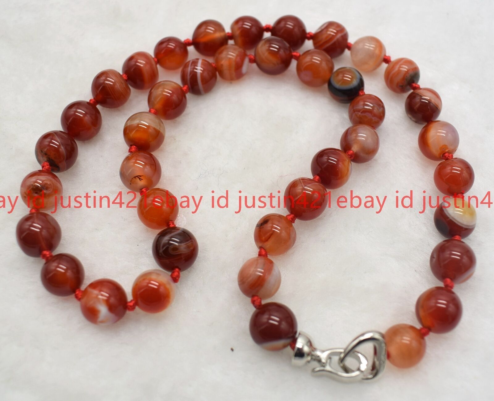 Natural 8/10mm Multicolor Round Gemstone Beads Necklace 18″ 925 Silver Clasp AAA