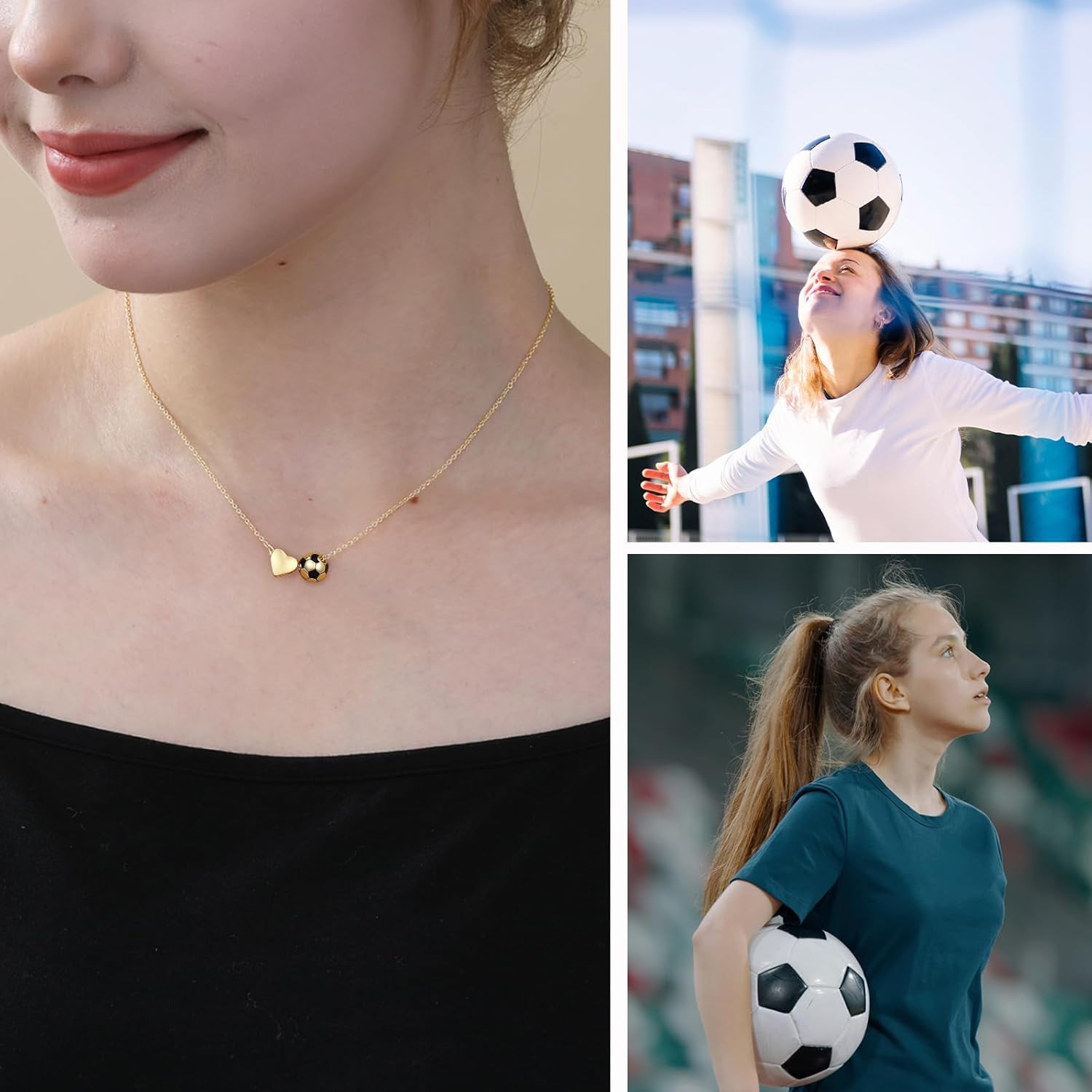 Softball/Soccer/Volleyball/Basketball Necklace for Girls Women, Sports Accessori