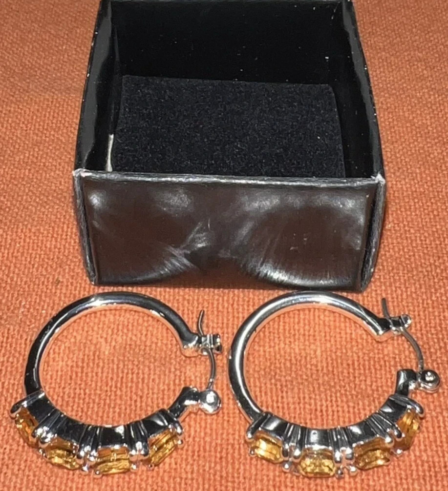 Avon Birthstone Colored Hoop Earrings | Choose Your Month | Nickel-Free Dazzling