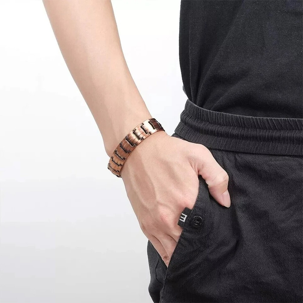 Men’s Copper Magnetic Bracelet Solid Copper Bracelets Double-Row Strong Magnets